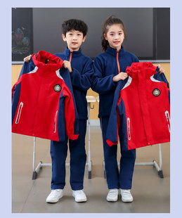 Printable logo badge for men and women autumn and winter adult children three-in-one assault clothing three-piece school uniform parent-child outdoor