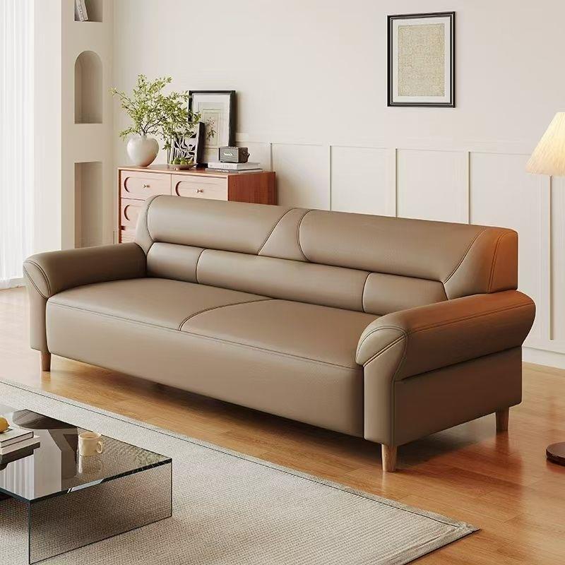Moderno sofá de cuero simple de cuatro personas pequeño tipo sofá doble sala de estar de oficina casera combinación de sofá de cuero