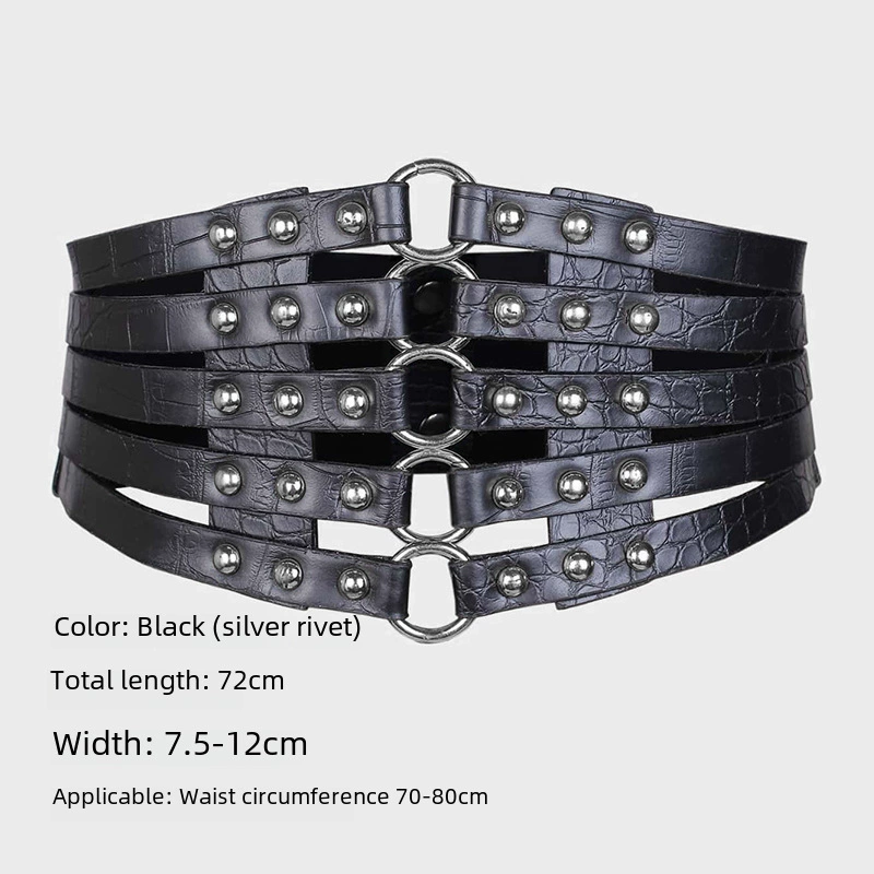 Fashionable retro waist belt, universal down jacket, decorations, skirt, ring, European style