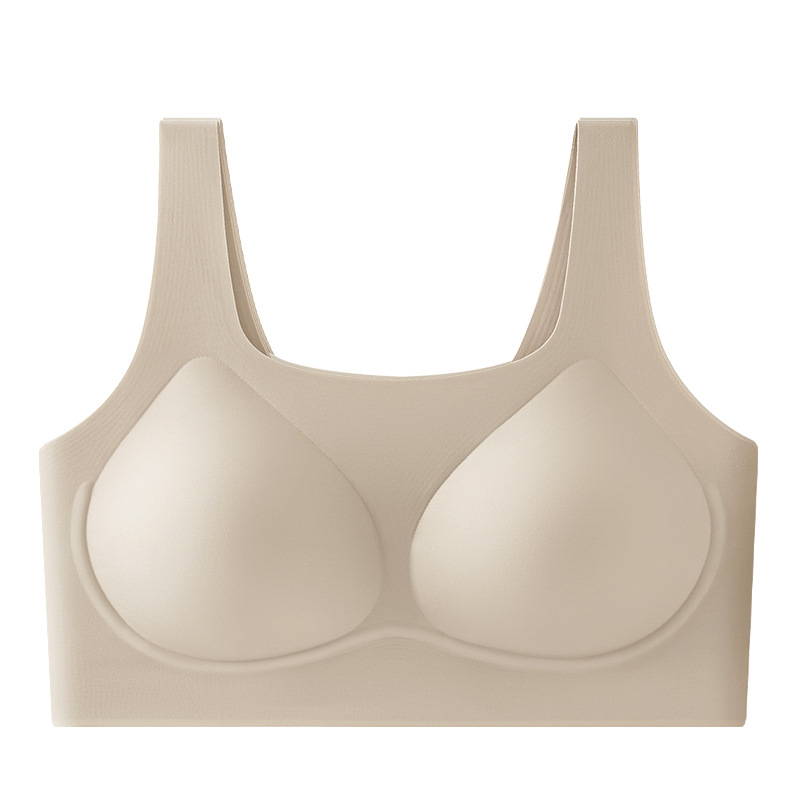 Use blanco T opaco invisible sin marca líquido base ropa interior de mujer pecho pequeño colapso no vacío taza sin anillo de acero sujetador colapso pecho