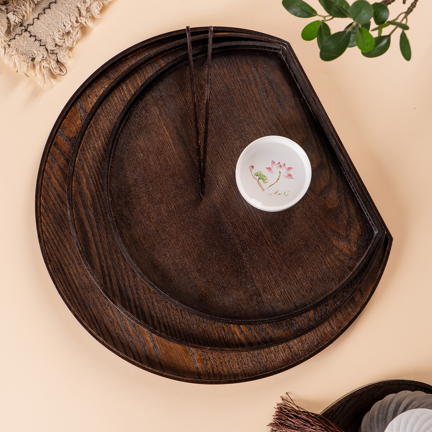 Venta directa de fábrica Fraxinus Fraxinus Fraxinus, plato grande, plato grande, bandeja de té japonesa, vajilla de hotel, plato de fruta, plato de almacenamiento