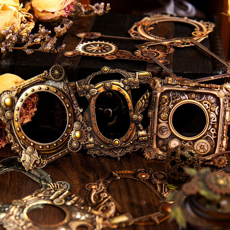 Yanji marco hueco mecánico era serie retro hueco mano cuenta DIY material decoración base 10 unidades 6 modelos