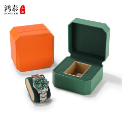 Manufacturer's eight-angle hinged cowhide paper watch box, high-end wrist watch box storage box men's watch box gift packaging box