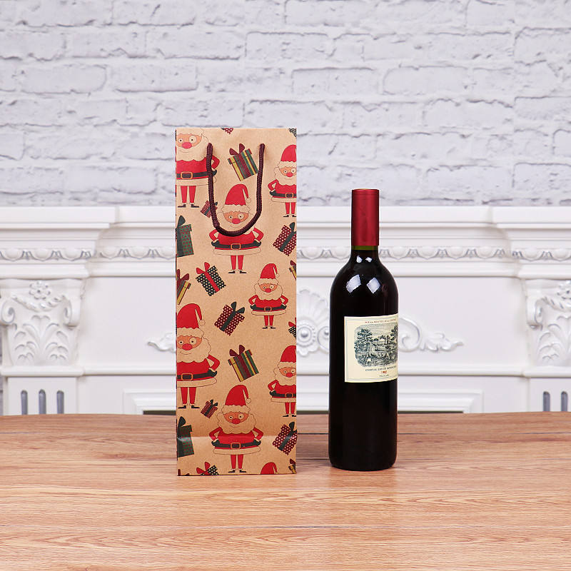 新しいクリスマス酒袋クリスマスクラフト紙ワイン袋ワイン瓶袋クリスマス国境を越えた家庭用品|undefined