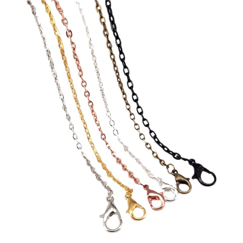 DIY cadena cruzada plana cadena de la joyería plana O Cruz bolsa de cadena adornos accesorios con la langosta hebilla de la cadena de aleación