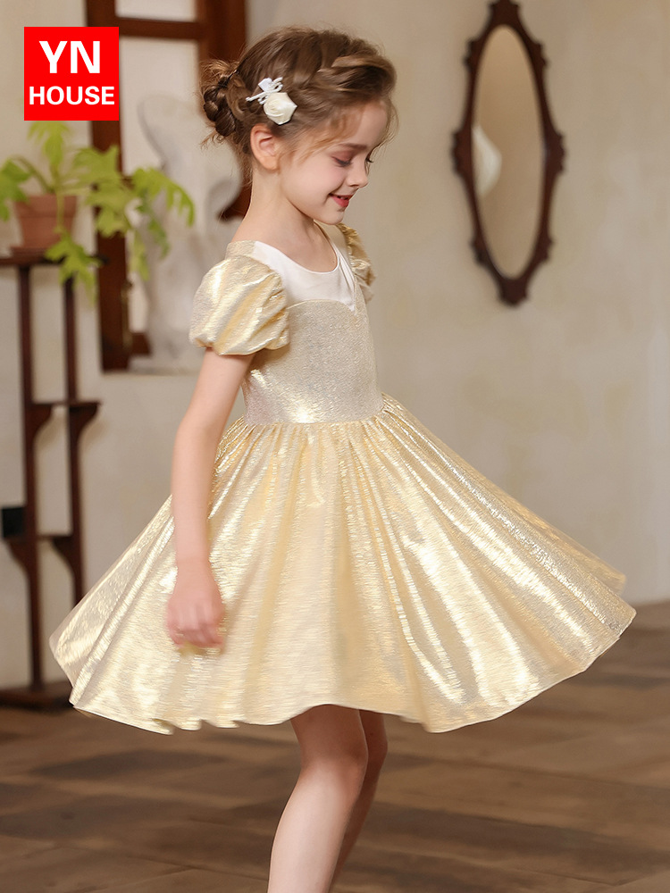 Vestido de niña, vestido de princesa de estilo occidental, niña, cumpleaños, niña, niña, niña de las flores, anfitrión de la boda, vestido de interpretación de piano, vestido