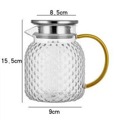 Jarra de agua fría de vidrio de borosilicato alto, tetera resistente al calor, juego de lujo, recipiente para granos de arroz, jarra para preparación en frío.