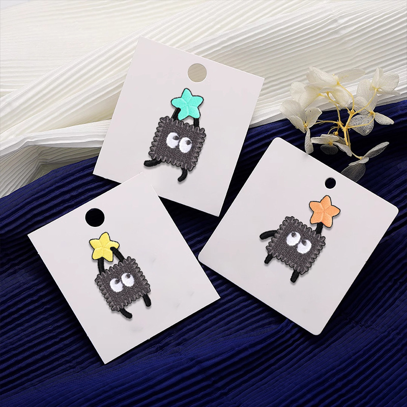 灰色煤球自粘布贴补丁装饰贴布刺绣小号缝补破洞衣服书包自粘包邮