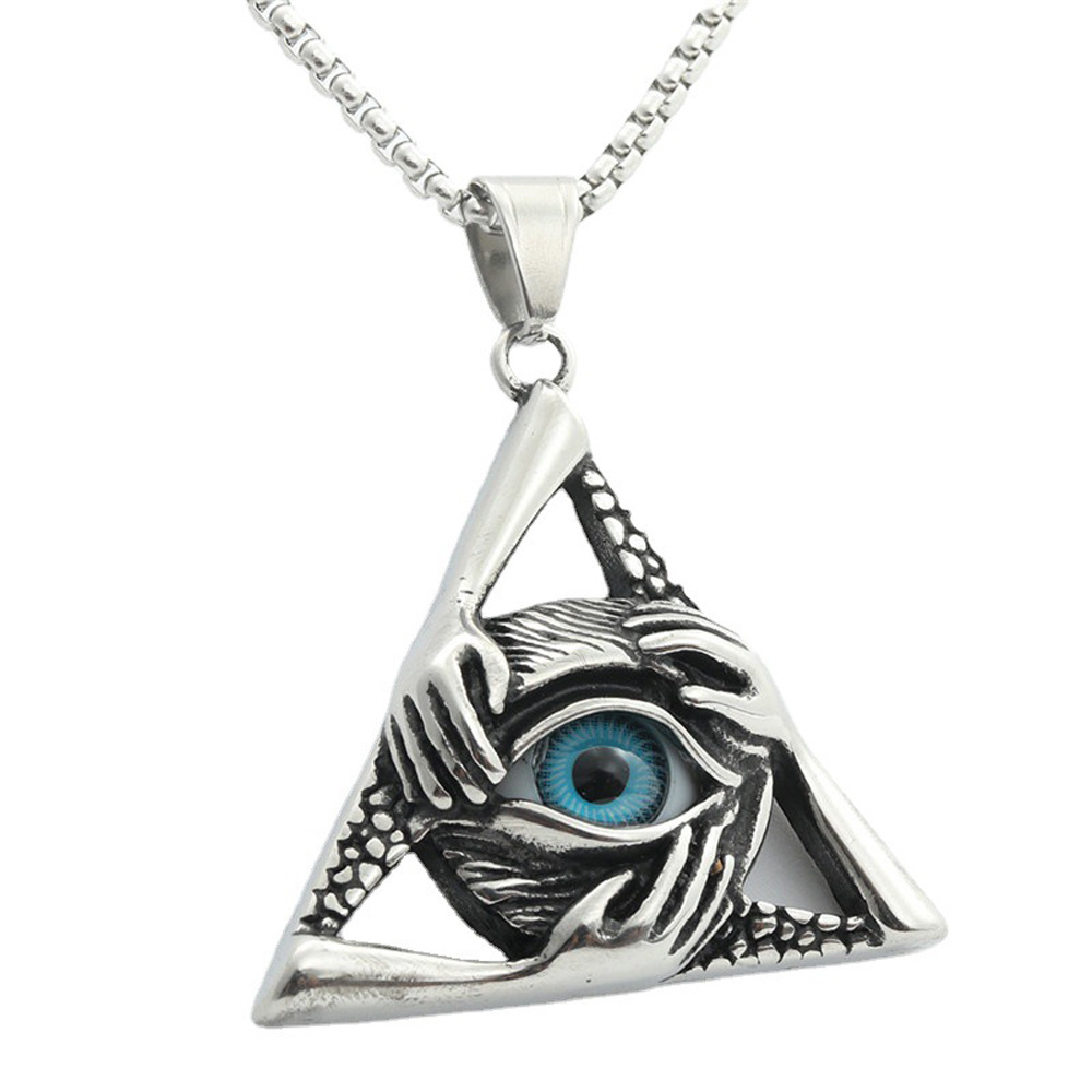 Fundición de acero inoxidable joyería creativa AK-47 rifle collar hip hop punk Ojo del Diablo colgante de titanio collar de acero