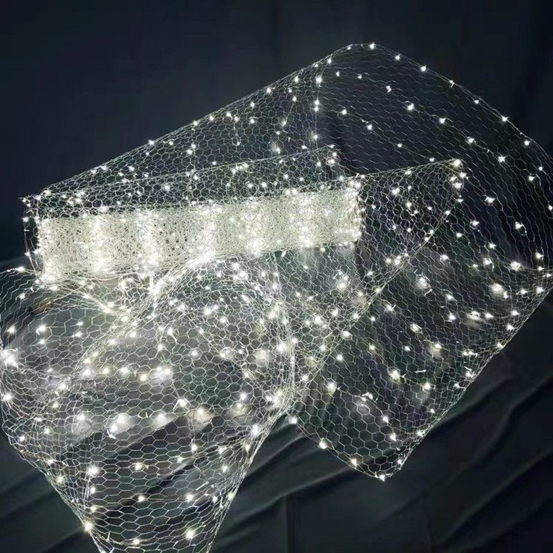 Variedad de la boda forma estrellado red de pesca Luz Escenario auditorio decoración alambre de púas luz de techo estrellado neto Luz