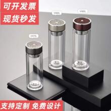 万象时空知了双层玻璃杯泡茶杯大容量水杯V478L/V479L/V480L