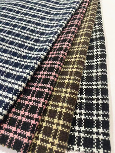 Woolen tweed in stock small plaid coat clothing/shoes and hats/luggage fabric Shaoxing supply