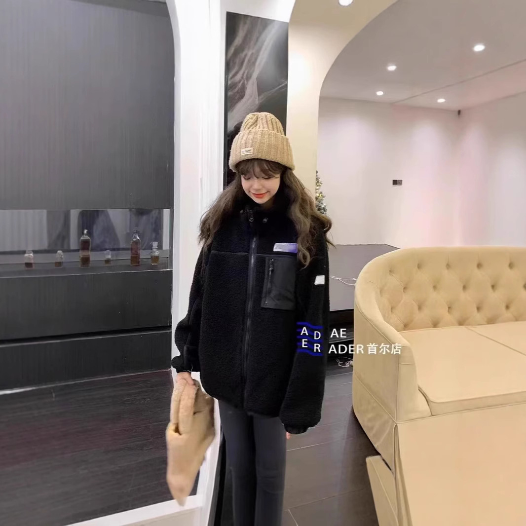 지모 재고 아데르 양모 재킷 한국식 루즈 유니섹스 양면 양모 재킷