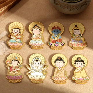 中式本命佛八大守护神冰箱贴普陀山文创景区纪念工艺品磁吸冰箱贴