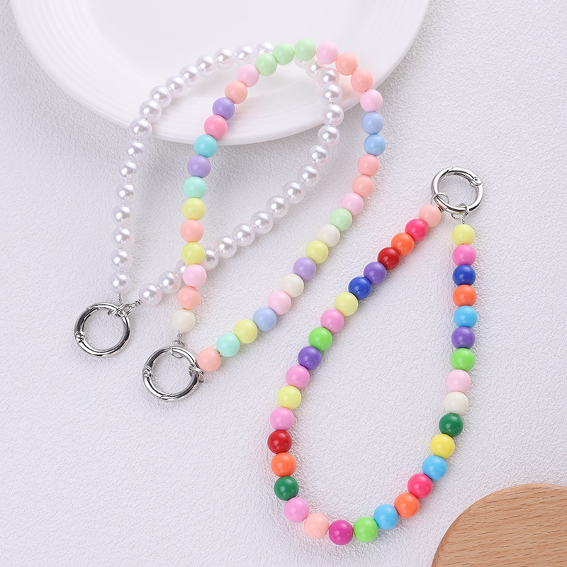 Beaded mobile phone chain diy mobile phone case chain wrist strap lanyard color beaded chain hand chain convenient jewelry