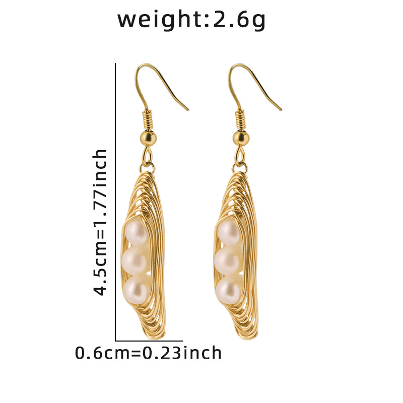 Ventas transfronterizas de perlas naturales ganchos de auriculares nicho de alta calidad diseño ligero y lujoso pernos de auriculares image 5