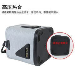 Water bucket, rope, fishing well, thickened folding transparent live fish bucket, portable sea fishing bucket with lid for small fish