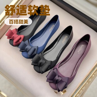 Rain Shoes Women's Summer Fashion Waterproof Non-slip Water Shoes Low-top Baotou Flat Rubber Shoes Cross-border