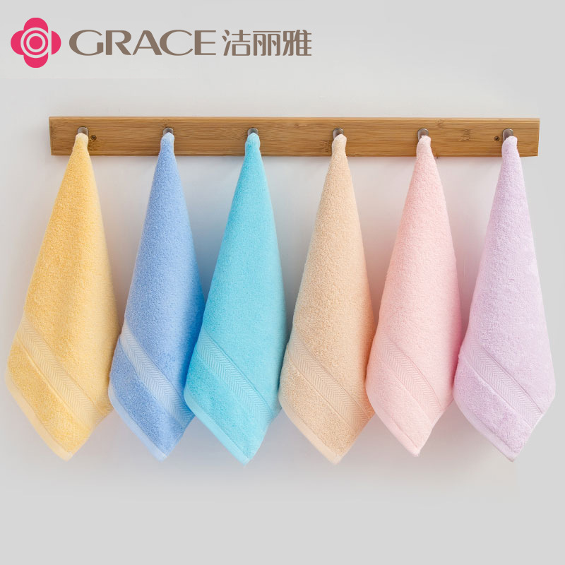 Jielia 6731 cotton soft absorbent plain color cotton square towel embroidered logo wholesale Jielia square towel