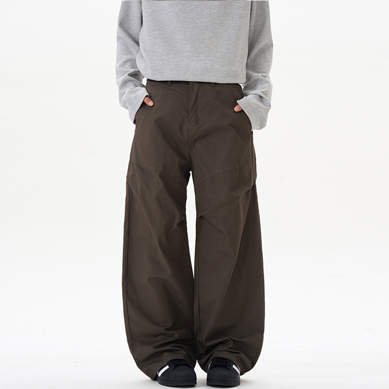 LKTMメンズ # アメリカンレトロcleanfit傘兵しわ工装ズボン男女潮牌ゆるいカジュアルパンツ