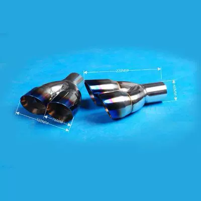Exhaust pipe, Steel Blue-Plated Modified Car - 02-52176l-76mm-blue-plated