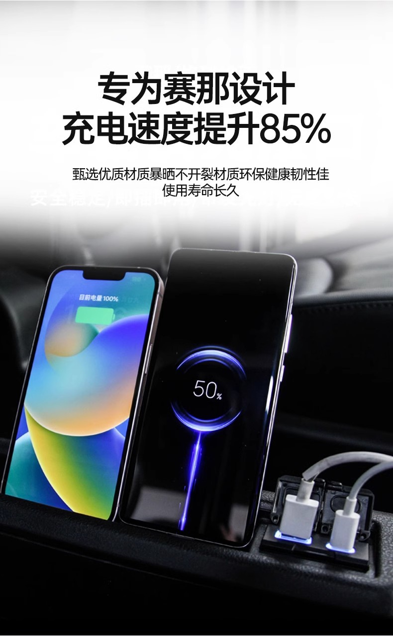 Suitable for Toyota Sienna and Granvia Fast Charging Module, Sienna Car Type-C to USB Charger Dual-Port Fast Charging