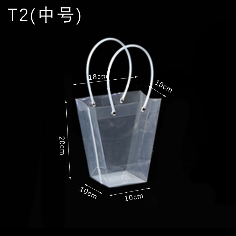Yiwu fábrica en stock al por mayor material de embalaje de flores suculentas en maceta Bolso de Plástico de regalo bolsa de ramo de flores