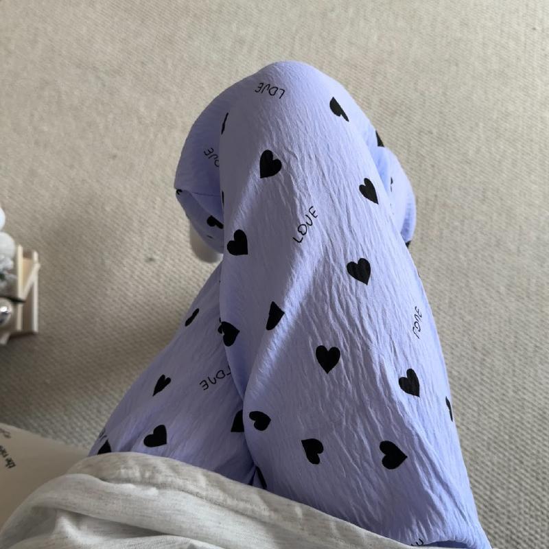 Primavera y verano · Pantalones de pijama casuales para mujeres pantalones a prueba de mosquitos rojos en línea 2025 nuevos pantalones caseros para llevar