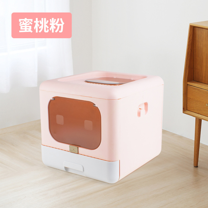 La caja de arena para gatos es un cajón completamente cerrado. La caja plegable para heces para gatos desodoriza y evita salpicaduras externas.