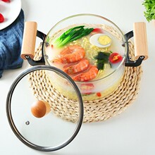 高硼硅耐热玻璃双耳泡面锅家用玻璃汤锅奶电陶炉专用锅跨境煮锅