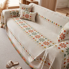 跨境波西米亚沙发巾盖布雪尼尔全包万能盖毯四季通用全盖沙发套罩