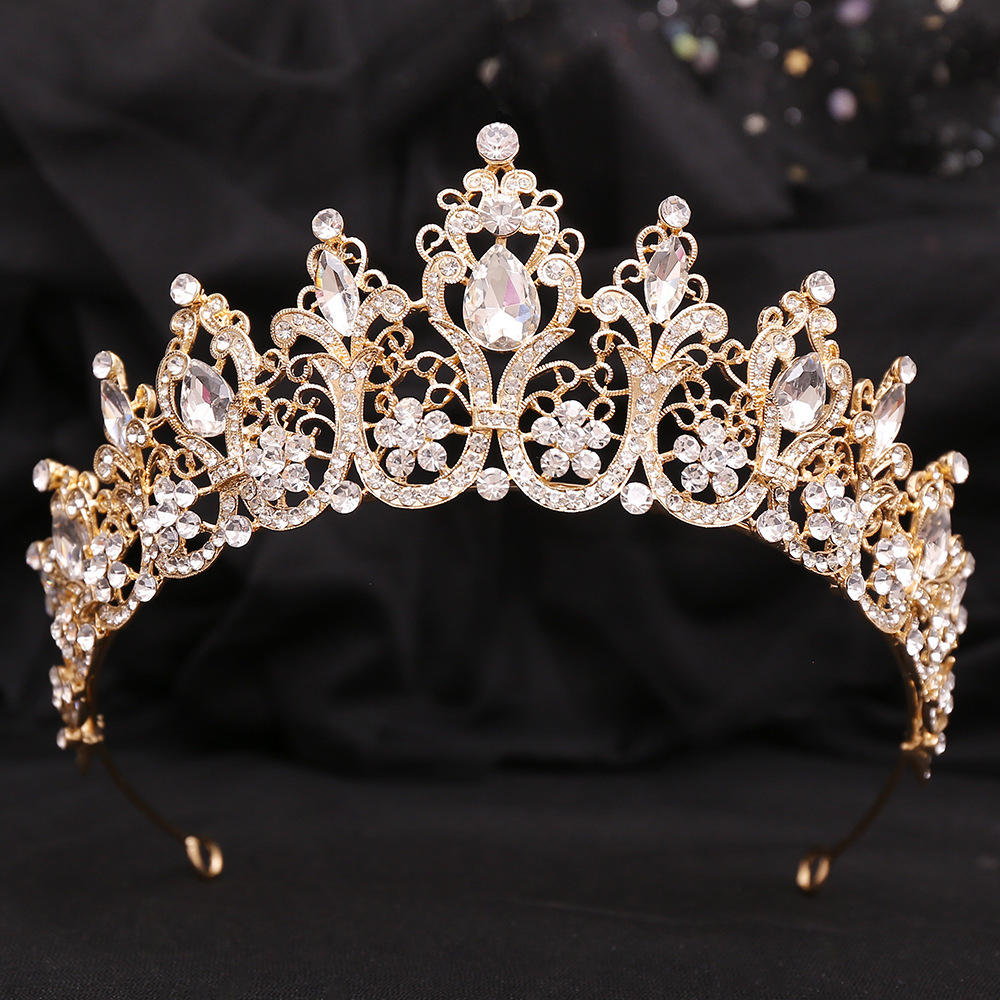 560g Weight Jewelry Set Classification Hair Accessories Earrings Necklace Quantity Holiday, Festival Occasion Artificial Crystal Material Solid Color Pattern All Seasons Season Women's Gender Queen, Shiny Style Hair Accessories Earrings Necklace Queen Shiny Solid Color Artificial Crystal Women's Jewelry Set 7