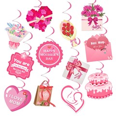 母親節裝飾螺旋掛飾感恩Mother’s Day主題派對布置吊飾批發定製