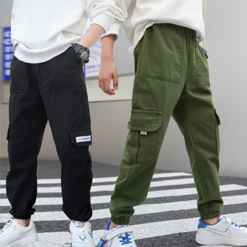 Boys overalls cotton children's trousers new medium and large children's clothing spring and autumn trousers little boy's leggings trousers