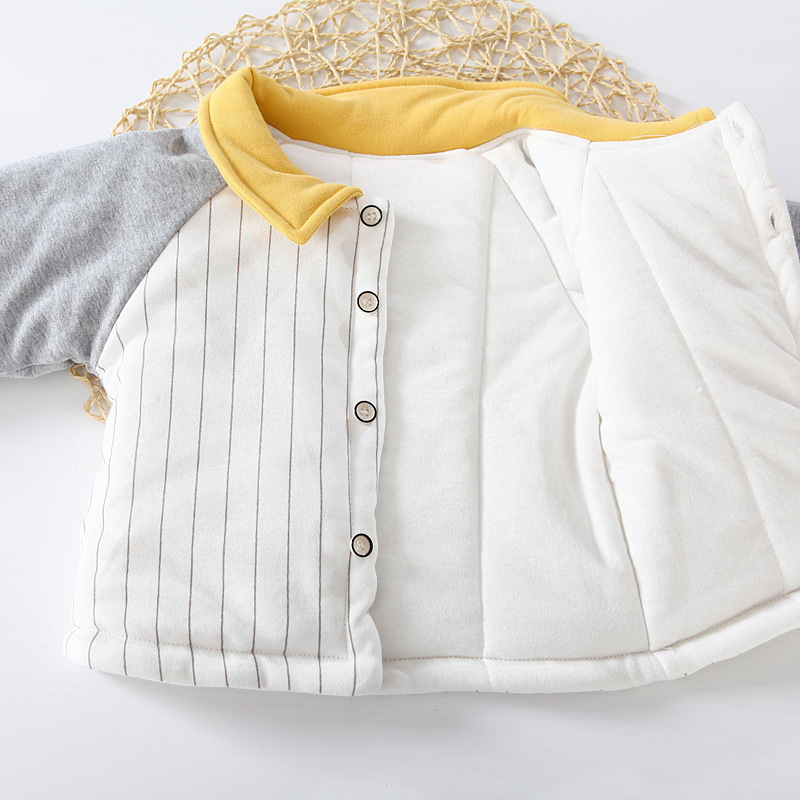 Ropa de primavera, otoño e invierno acolchada para bebés para hombres y mujeres, traje de correa para bebés, ropa de algodón fino para niños, ropa de otoño 0-1 años 2