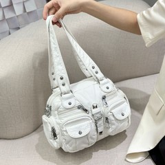 新型クロスボーダーの女性欧米のファッション的な水洗いPUシングル肩の斜めショルダーバッグのカジュアルな女性のセットの特包の卸売り