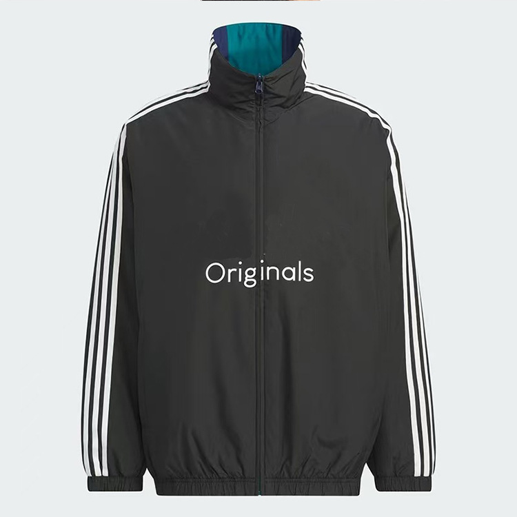 Adidas Trefoil Men's Sports Cotton Jacket with Color Block Design, Stand Collar, Casual Coat, New Winter Puffer Jacket