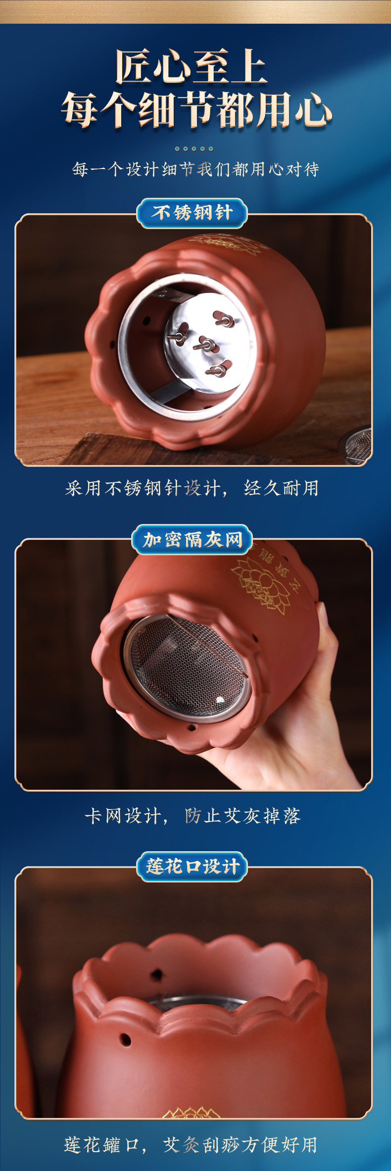 Fire Dragon Moxibustion Jar Huo Long Guan Portable Ceramic Warming Tool for Home Massage and Wellness in use