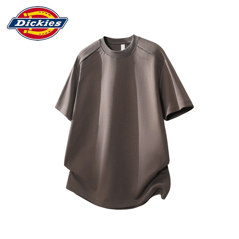 Dickies Special Edition Short-Sleeve T-Shirt for Men, Summer New Design with Distressed Details, Solid Color, Round Neck, Japanese Retro Style