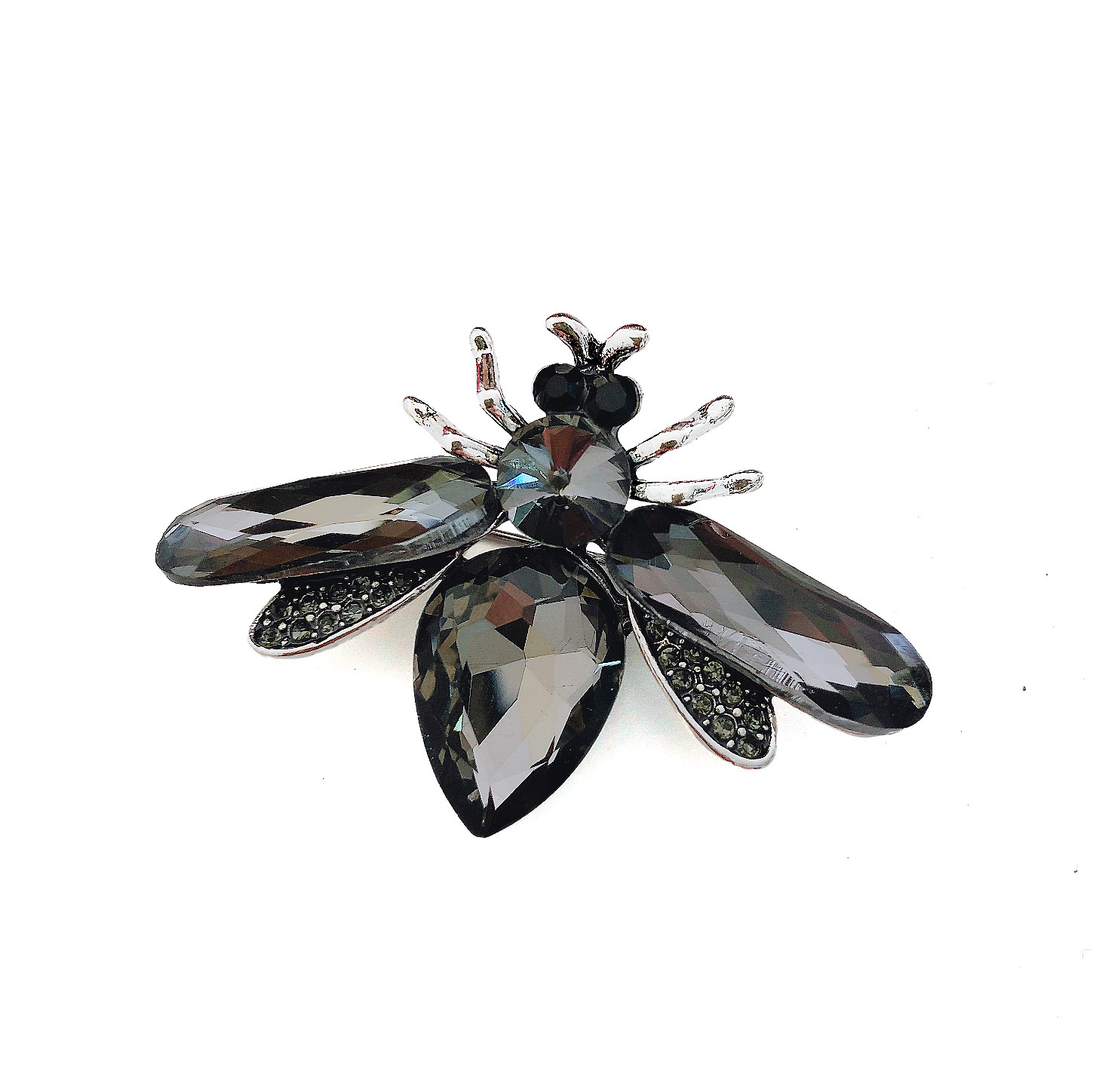 Nuevo vidrio abeja broche moda insecto rhinestone ramillete de las mujeres traje accesorios pin al por mayor