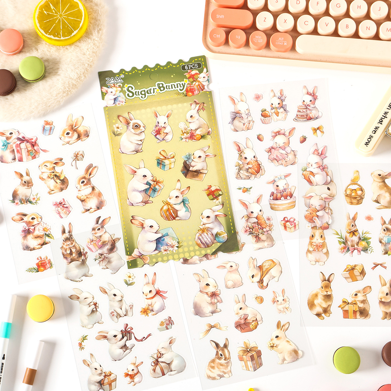 Pegatinas planas de Yuezhen, lindas cosas, series de correos, dibujos animados, linda cuenta de mano, decoración de borde de bricolaje, pegatinas de la carcasa del teléfono