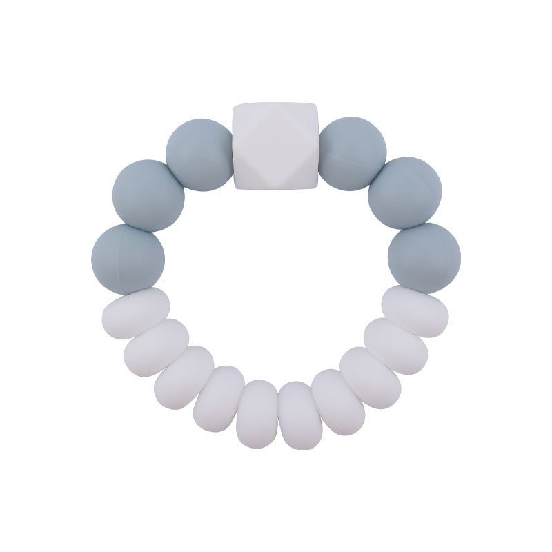 Nuevo bebé suministros de silicona mordedor DIY bebé octogonal Cuentas planas mordedura molar mordedor pulsera juguete