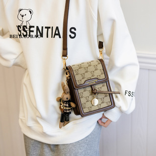 North Bag Source Factory Daily Matching Canvas Embroidery Women's Bag Casual Style Mobile Phone Bag Women's Shoulder Crossbody Bag