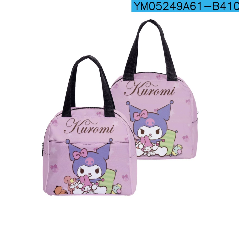 Lunch bag (Kuromi) — hand‑carry school lunch tote, zip closure, lightweight 0.15 kg