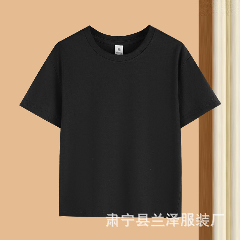 夏の精練綿の子供の丸首の半袖の卸売りの純色の薄いタイプの底のシャツのクラスの服の文化のシャツのtシャツはDIYをカスタマイズします。|undefined