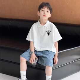 儿童短袖T恤女童夏装polo衫男童夏季衣服2026新款翻领跨境上衣服