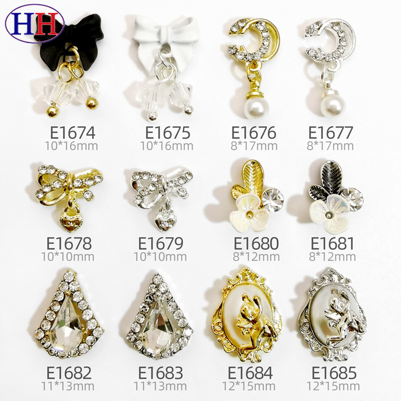 Cross-border Angel nail jewelry mixed bow Pearl heart-shaped pendant tassel nail rhinestone factory wholesale Cross-border Angel nail jewelry mixed bow Pearl heart-shaped pendant tassel nail rhinestone factory wholesale