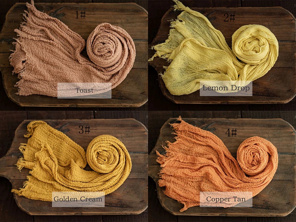 Toalla de gasa recién nacido niños fotografía elástico envoltura de tela bebé fotografía tela plisada seersucker envoltura de tela