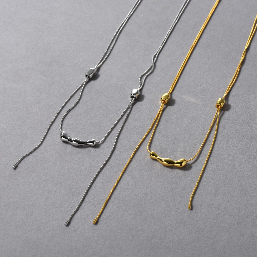 18K Real Gold Plated, Platinum Plated Plating Material Women's Brass 18K Real Gold Plated Platinum Plated Geometric Lines Adjustable Pull Chain Clavicle Necklace Long Necklace Brass Jewelry