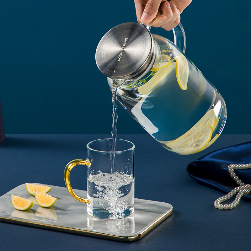 炊大皇居家冷水壺玻璃壺家用耐高溫茶壺大容量涼水壺套裝夏日防爆